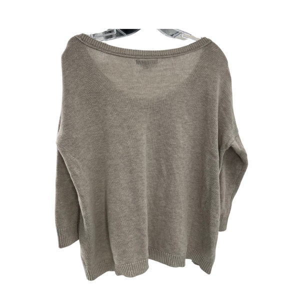 AEO polar bear sweater neutral scoop neck 3/4 sleeve large - Picture 2 of 7